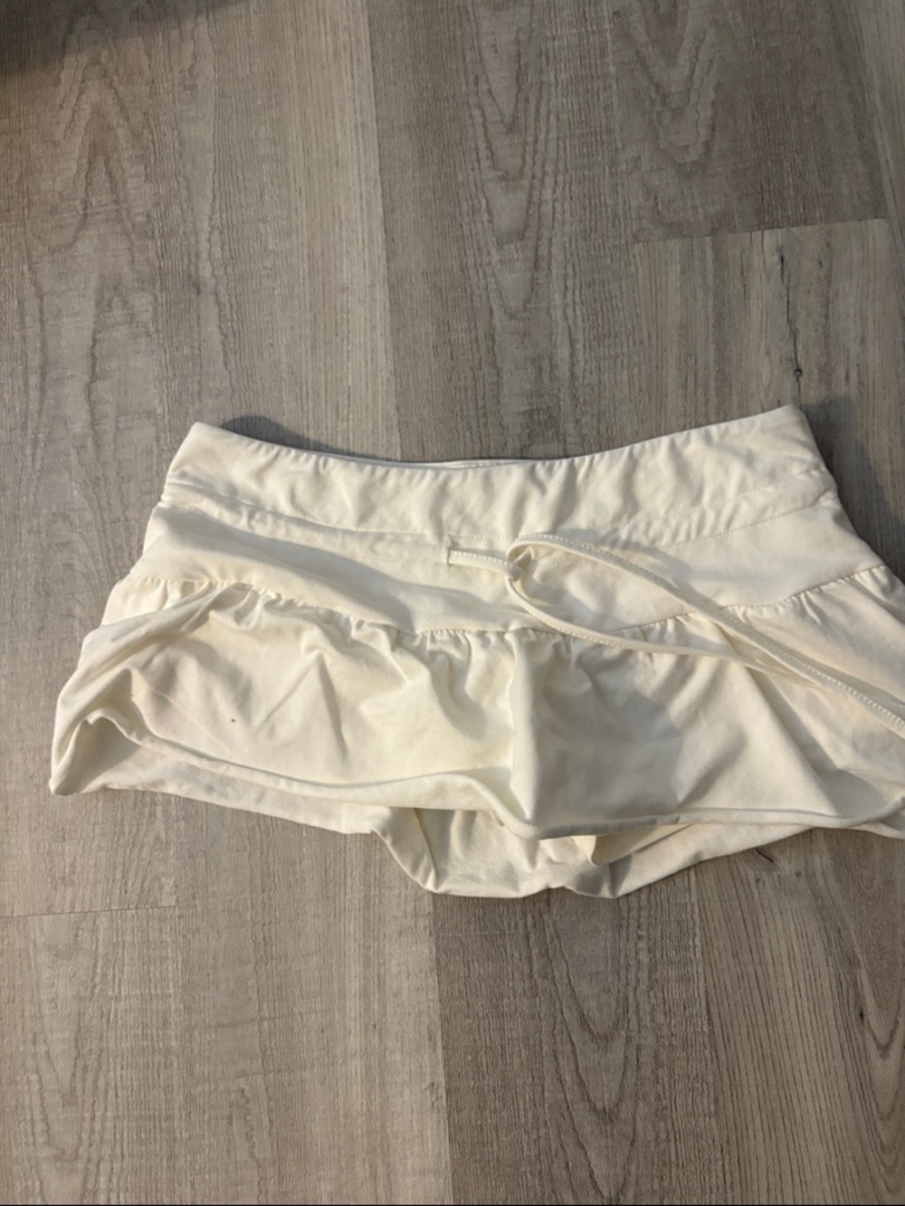 Edikted Cream Ruffle Mini Skirt